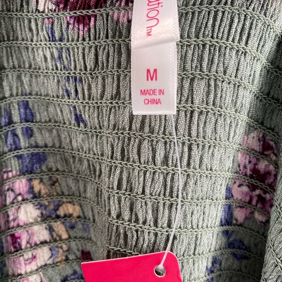 Floral Print Short Sleeve Smocked Top Dress - Picture 5 of 5